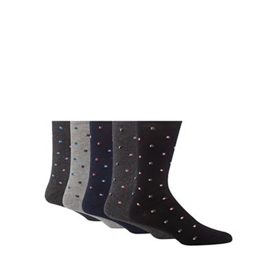 Freshen Up Your Feet Pack of five assorted mini square printed socks